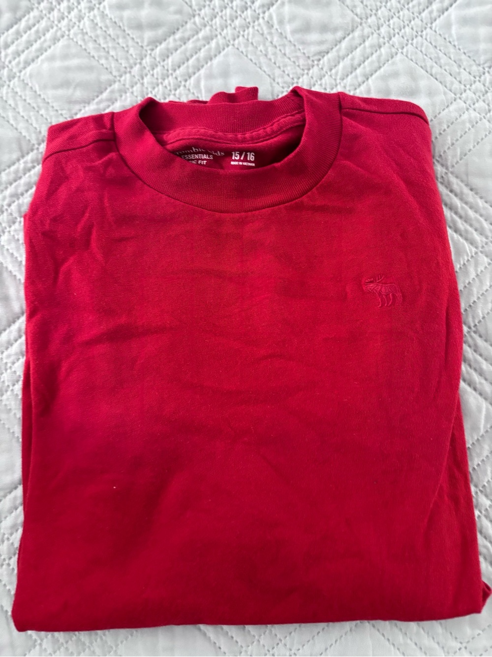abercrombie kids Red Short Sleeve Crewneck Tee